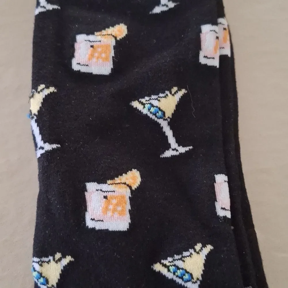 Club Room Crew Socks Seamless Toe Martini and Rock's Drink Fashion socks